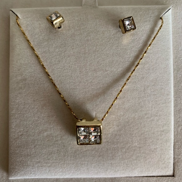 NEW Cote d’ Azur Faux Gold Matching Watch, Necklace & Earrings Jewelry Gift Set - Picture 4 of 6